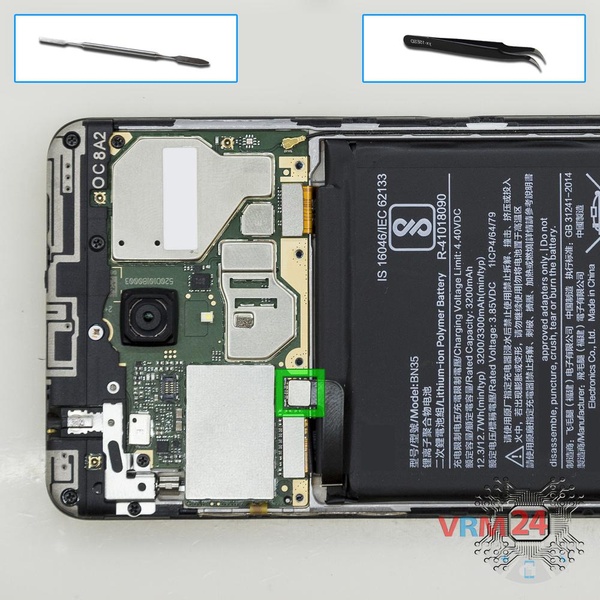 Déconnectez le connecteur de la batterie