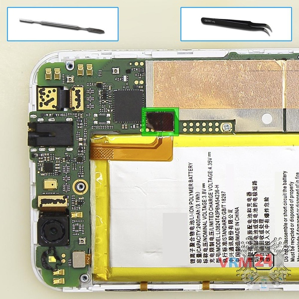 Desconecte el conector de la batería