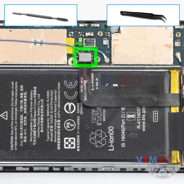 Déconnectez le connecteur de la batterie
