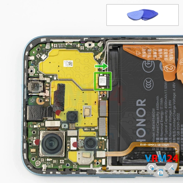 Déconnectez le connecteur de la batterie