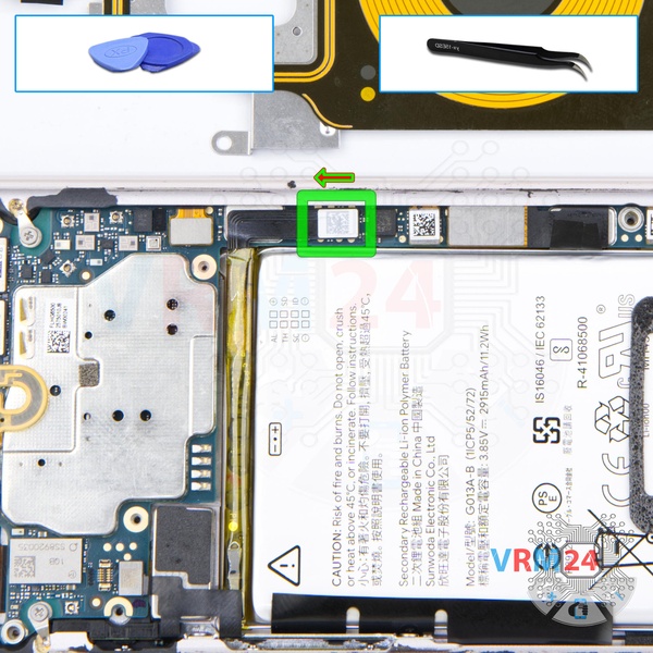 Disconnect the battery connector