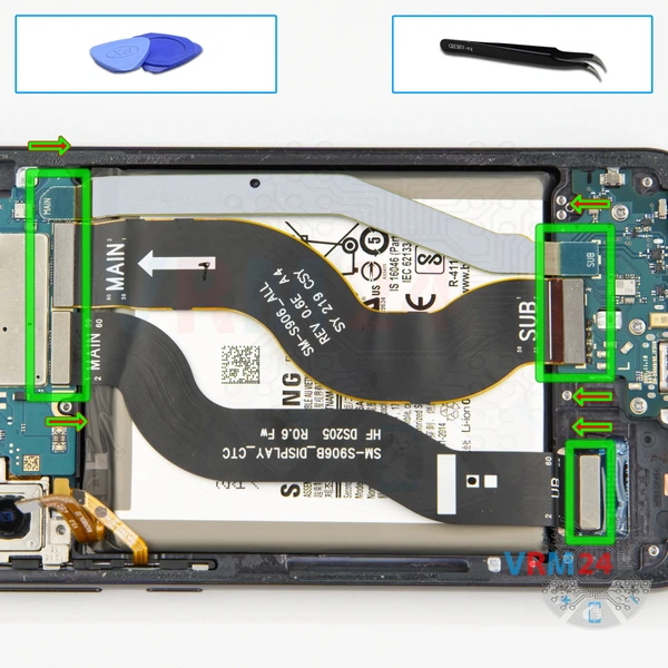 Retirar los cables entre placas