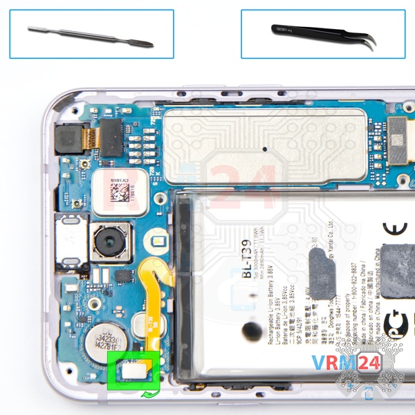 Déconnectez le connecteur de la batterie