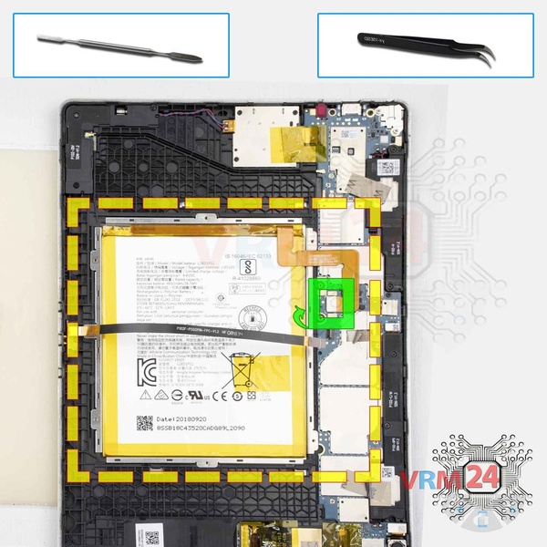 Déconnectez le connecteur de la batterie
