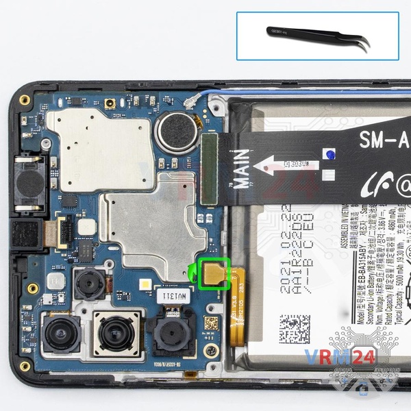Déconnectez le connecteur de la batterie