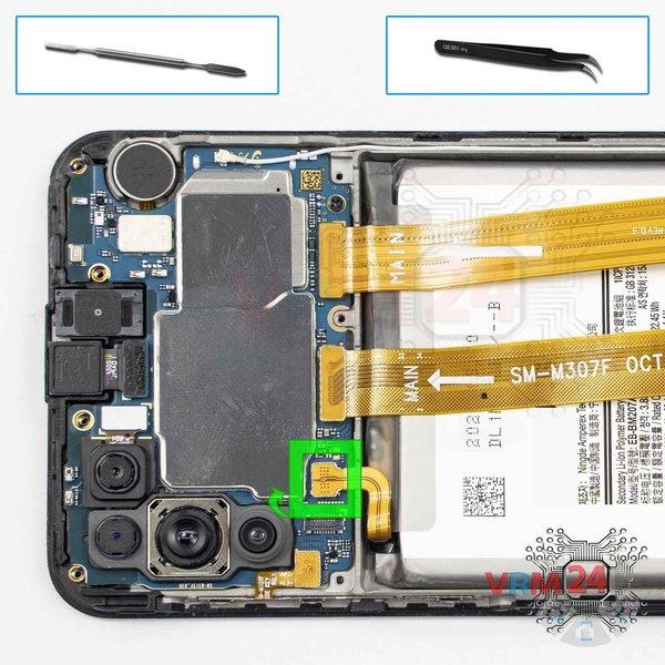 Déconnectez le connecteur de la batterie