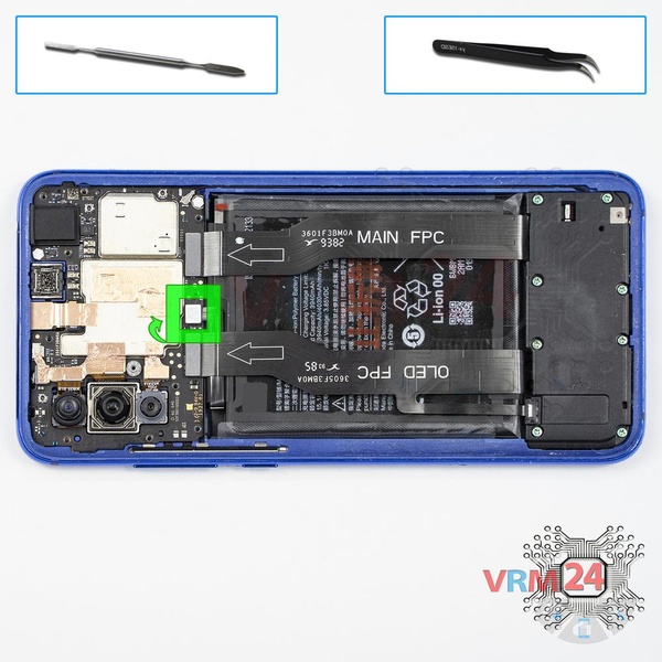 Déconnectez le connecteur de la batterie
