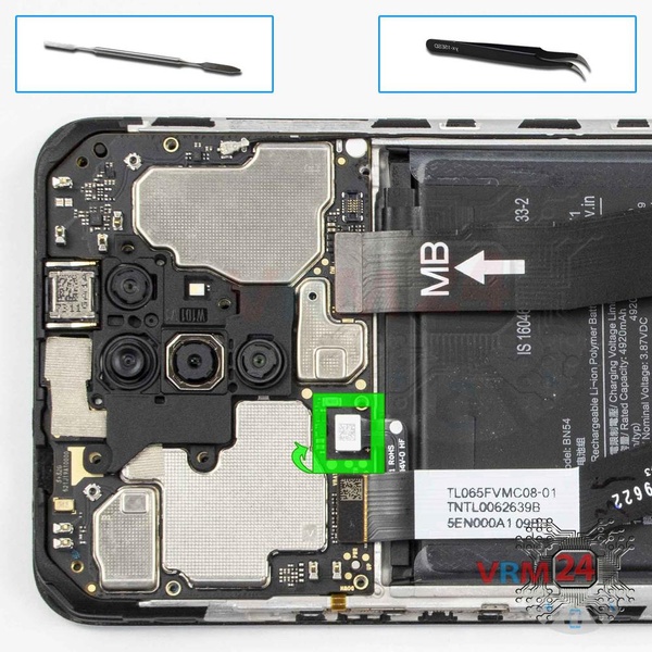Déconnectez le connecteur de la batterie