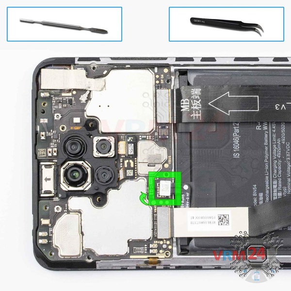 Déconnectez le connecteur de la batterie