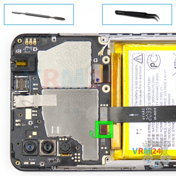 Déconnectez le connecteur de la batterie