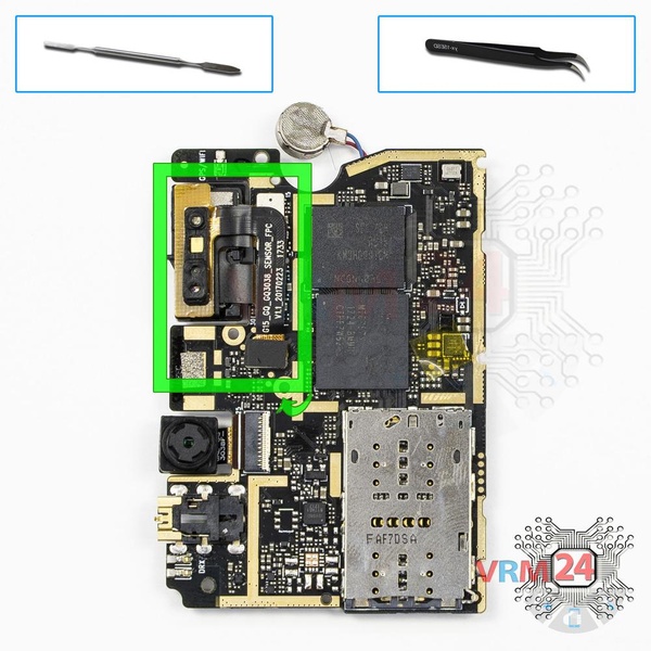 Retire el sensor de proximidad