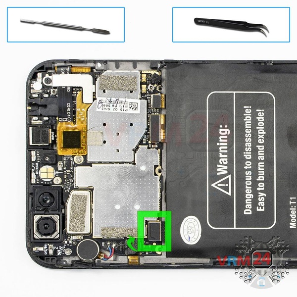 Desconecte el conector de la batería